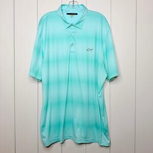 Greg Norman Teal Gradient Golf Polo Shirt 3XL Shark Logo